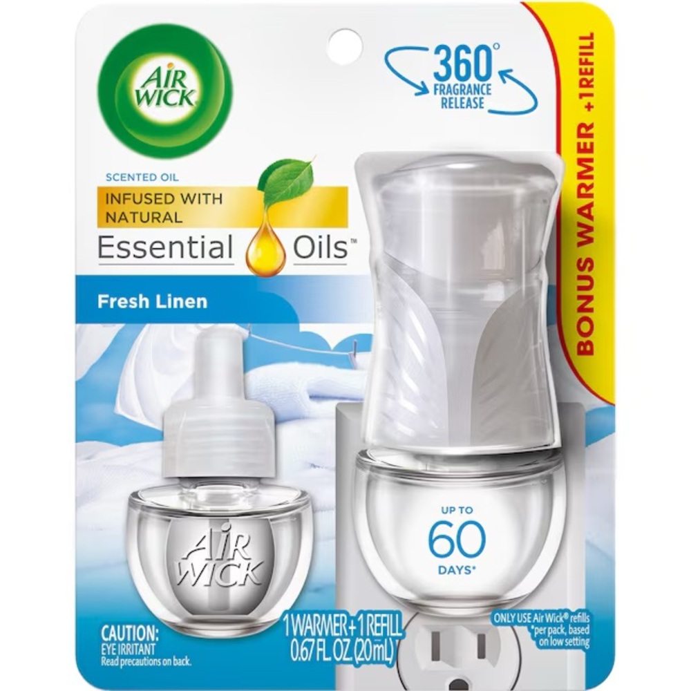 Air Wick Fresh Linen Scented Oil Warmer with Refill